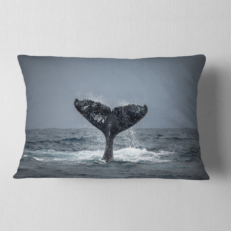 Grande queue de baleine à bosse - Coussin décoratif à imprimé animal