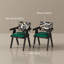 Chaise en velours vert Mid-Century