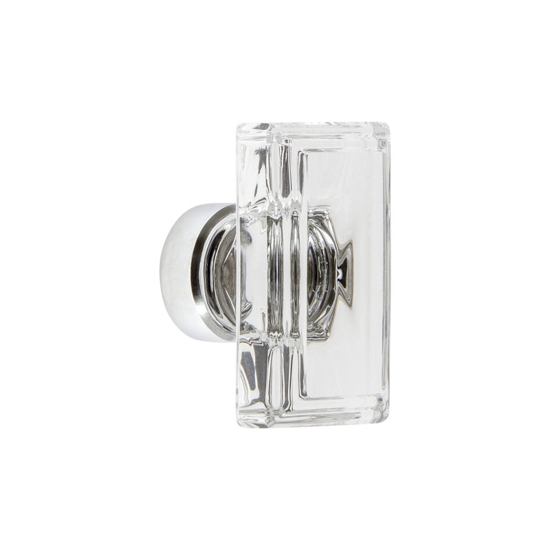 Carré Rectangular Cabinet Knob, Bright Chrome