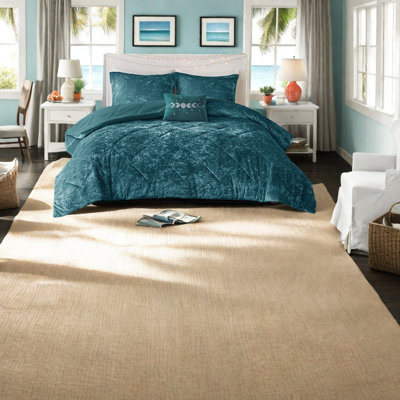 Ensembles de literie luxueux en velours bleu sarcelle, confort en polyester hypoallergénique pour la maison