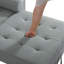 Canapé-lit convertible gris en velours côtelé capitonné 3-en-1 avec canapé-lit multifonctionnel avec 2 coussins moelleux, prise USB et porte-gobelet-1775601469