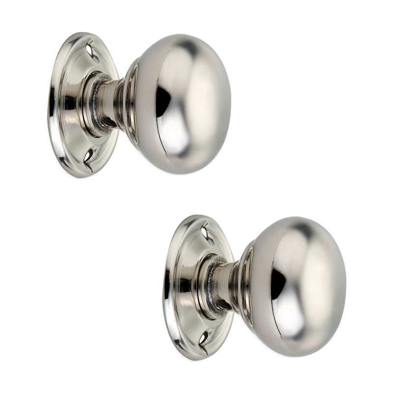 Cottage Small 40mm Rim/Mortice Door Knob, Polished Nickel