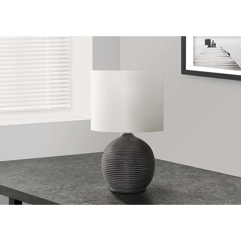 Lampe de table d'intérieur, forme de ruche noire, abat-jour tambour ivoire 16 po