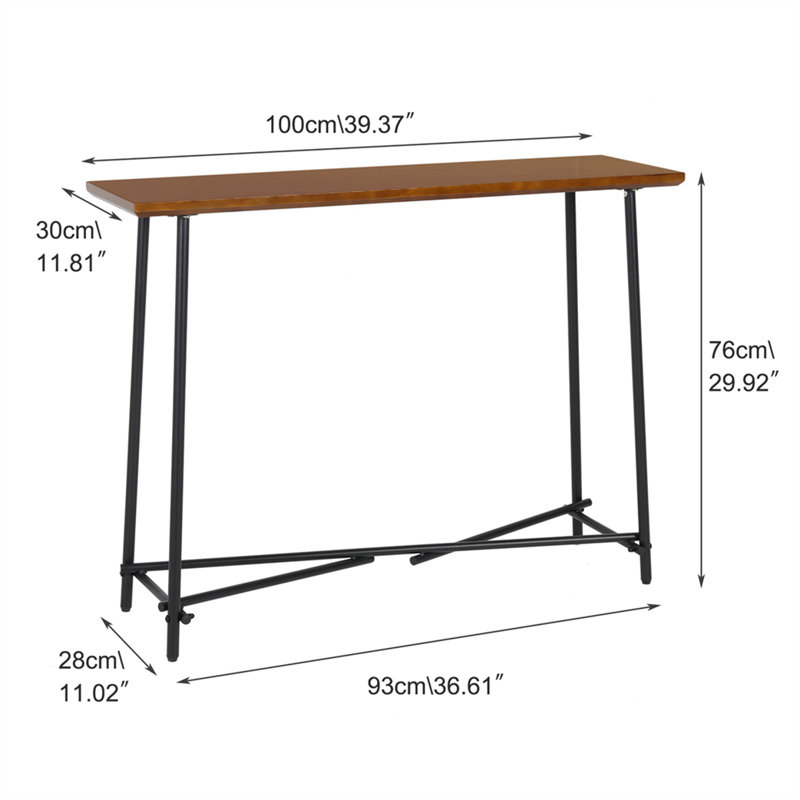 Alyn 100cm Solid Wood Top Console Table