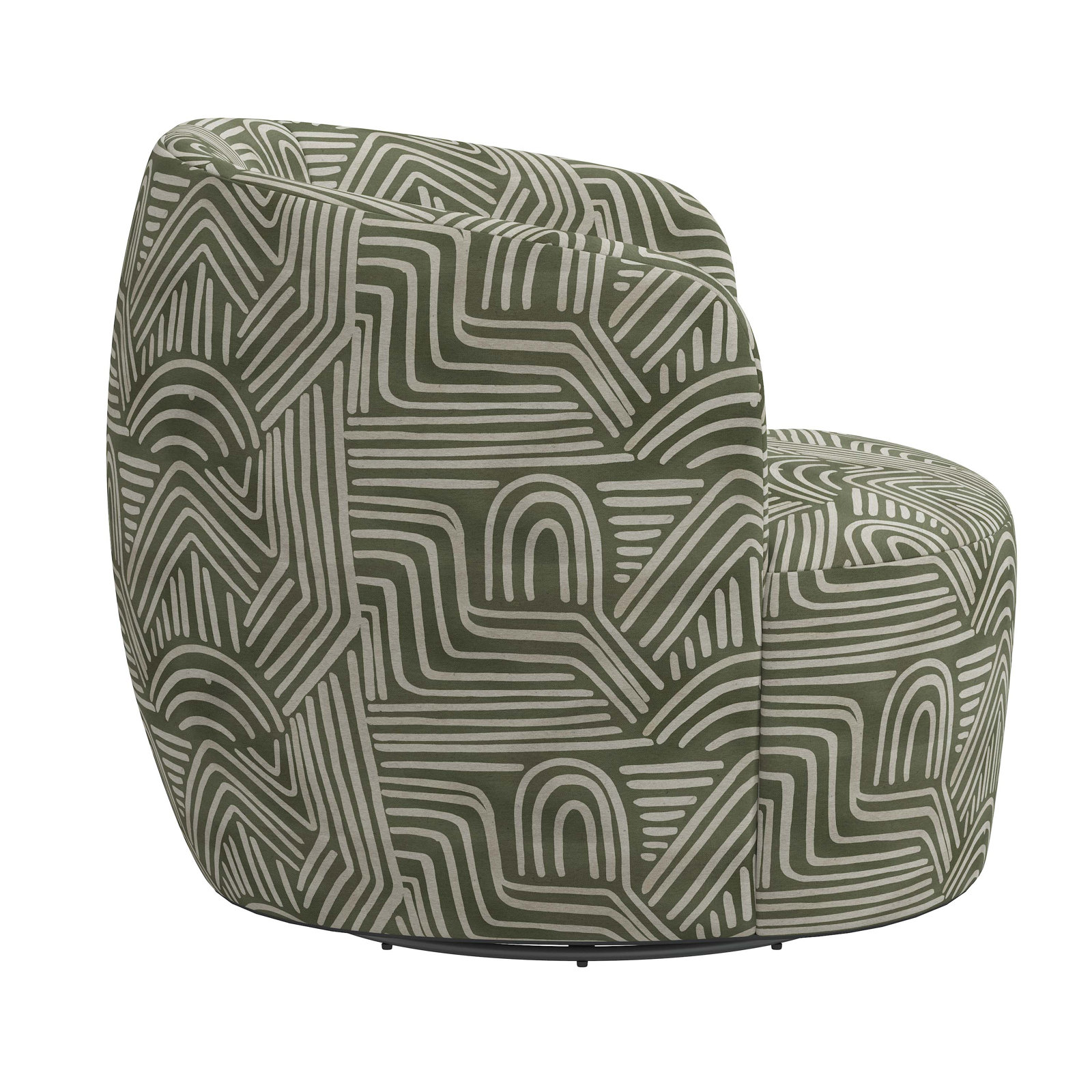 Mina Swivel Barrel Chair, Freeform Moss