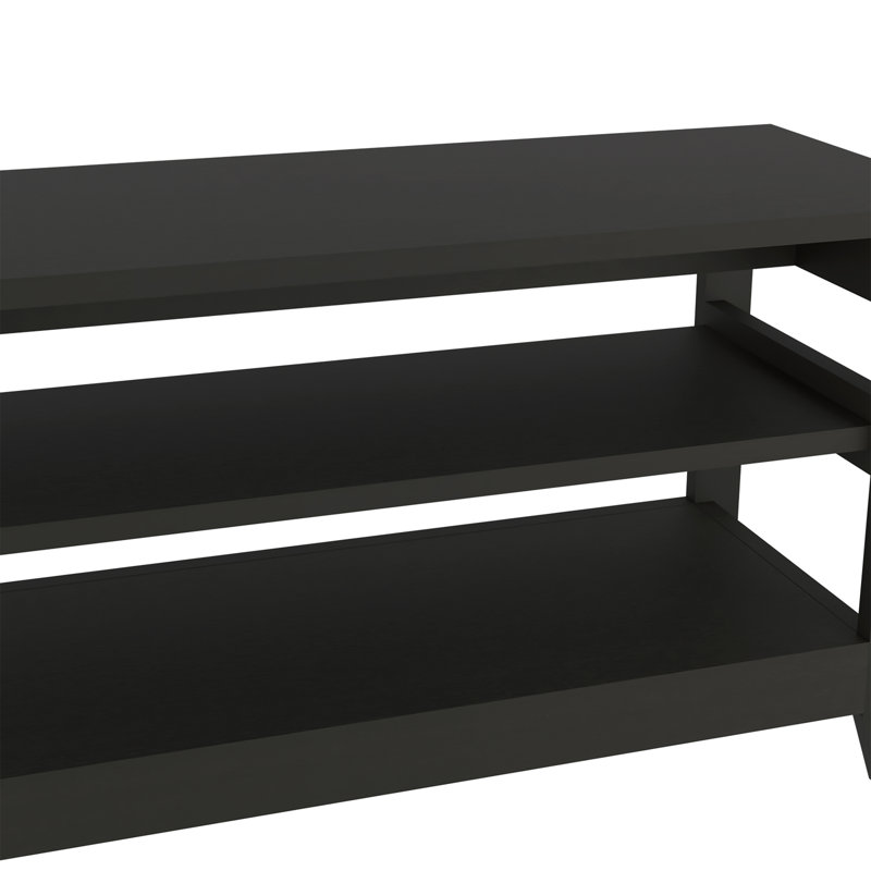 Misuri Black Manufactured Wood Storage Bench with 2 Shelves
