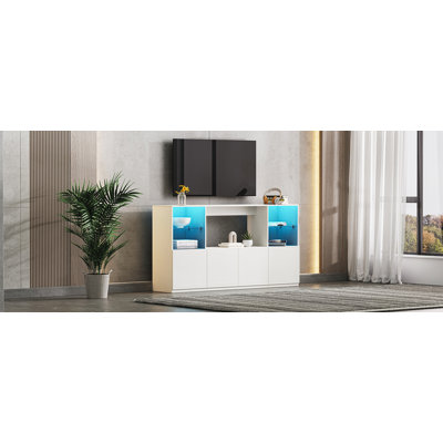 High Gloss TV Stand with LED Lights