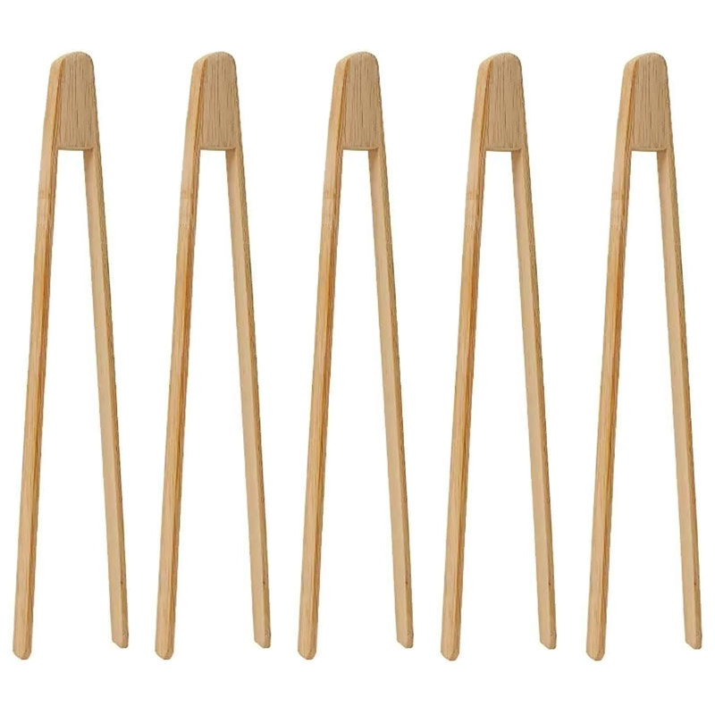 5 pinces à rôtir en bambou, 5 pinces à grille-pain, antiadhésives, respectueuses de l'environnement