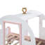 Lit voiture simple avec couronne et lit plateforme en bois avec escalier-228216578