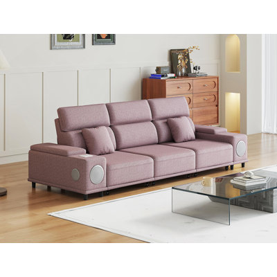 3-Seater Power Recliner Sofa With Bluetooth Speakers, Wireless Charging, USB Ports, And Dual Storage Boxes For Modern Living Rooms.