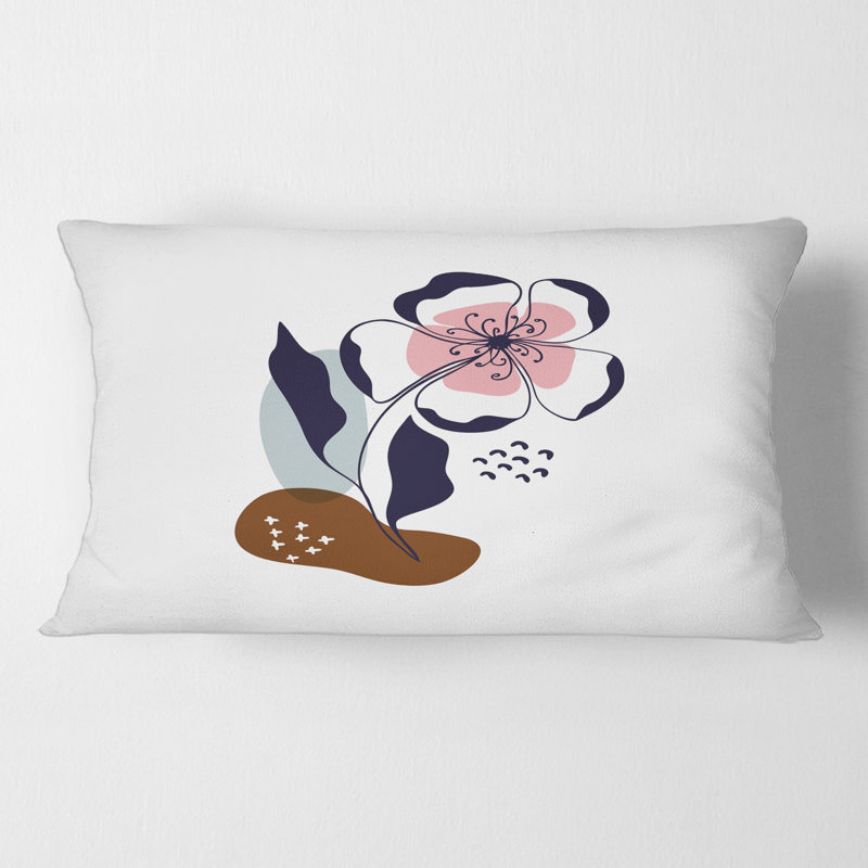 Housse de coussin rectangulaire avec insert Flowers on Minimal Shapes IV