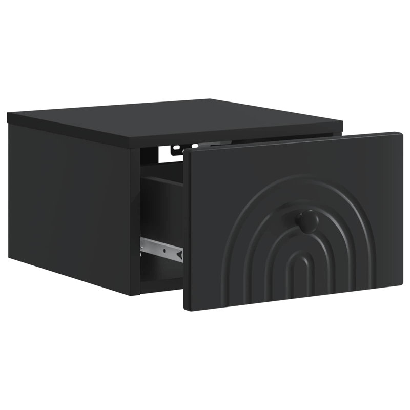 33cm W Manufactured Wood Bedside Table, Black