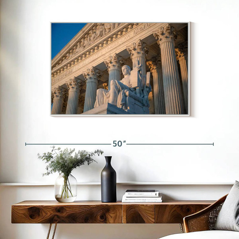 Authority Of Law Statue, 37" X 25", Floating Frame White
