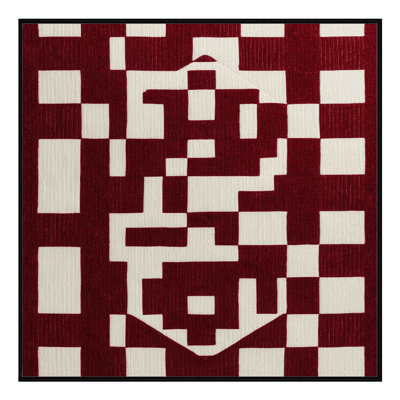 Machine Washable Checkered Red Area Rug