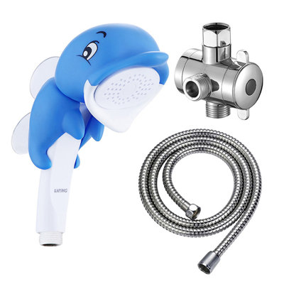 Pomme de douche à main pour enfant, pomme de douche pour enfant avec boyau et inverseur, Dollie