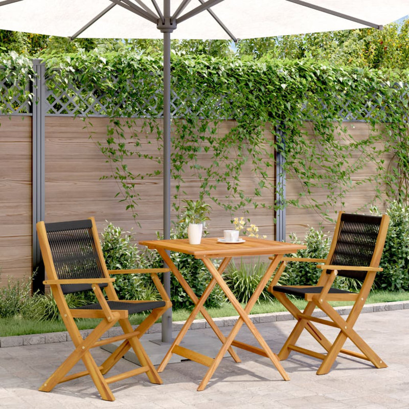 Ensemble de bistro d'extérieur vidaXL 3 pièces, Brun