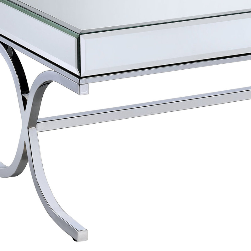 Coffee Table, Mirrored & Chrome