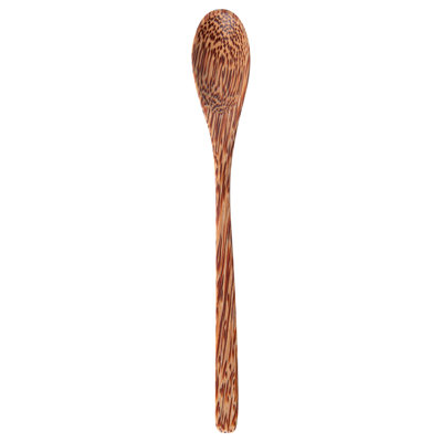  Cuillères de service, paquet de 7,75 pouces de 4 cuillères à la main en noix de coco résistantes à la main pour le service, cuillère de service en bois avec finition laquée pour apéritifs, desserts, buffet