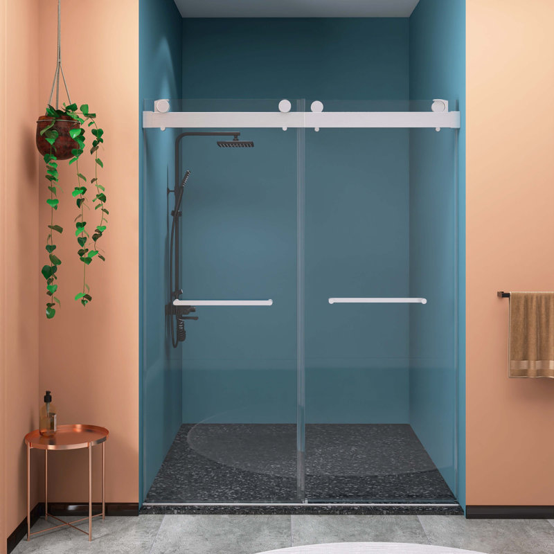 Porte de douche coulissante sans cadre l 69 "- H 72" x H 79 "