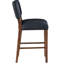 Tabouret à hauteur de comptoir en similicuir bleu minuit avec poignée en métal doré, structure en bois au fini noyer, coussin à ressorts sinueux confortable et à quatre côtés, 38,5 po au total pour le plancher, 21 po de largeur