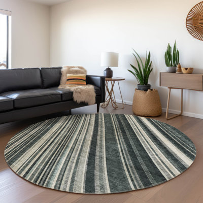 Chayden Flatweave Washable Striped Indoor / Outdoor Rug