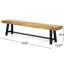 Banc de repos en bois de 74 po de longueur