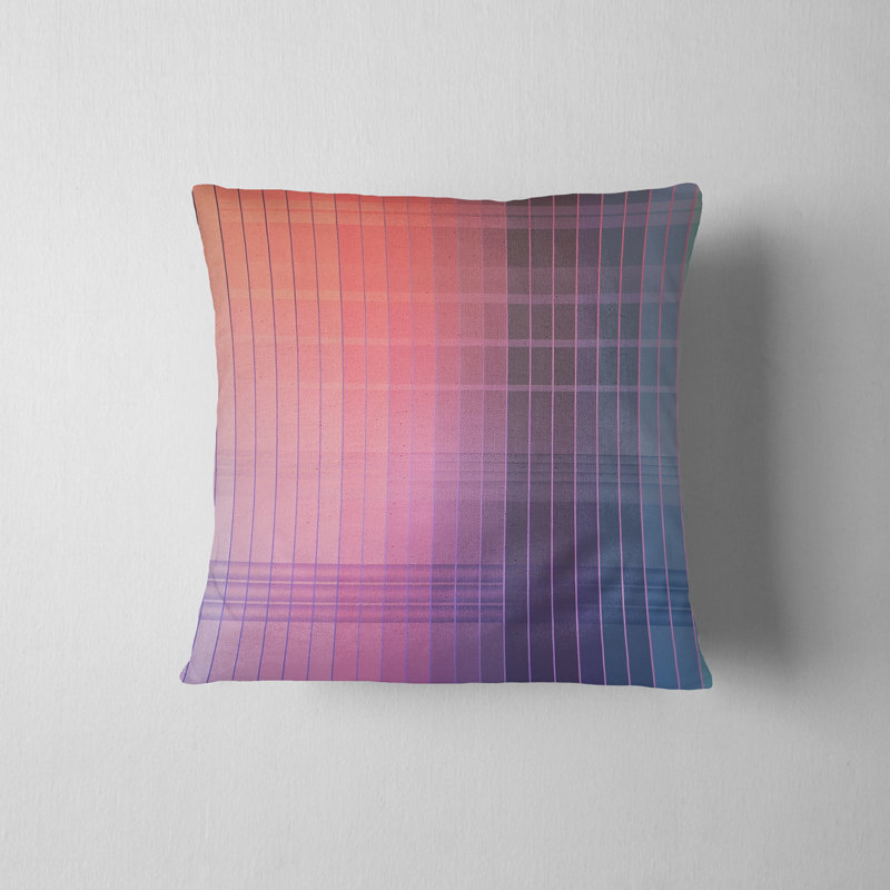 Housse de coussin réversible, H 18 po x l 18 po, Rose / mauve / bleu / rayé