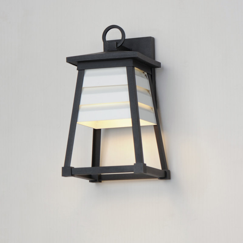 Renlee Aluminum Wall Light, 14" H x 7.5' W x 8.25" D, White/Black