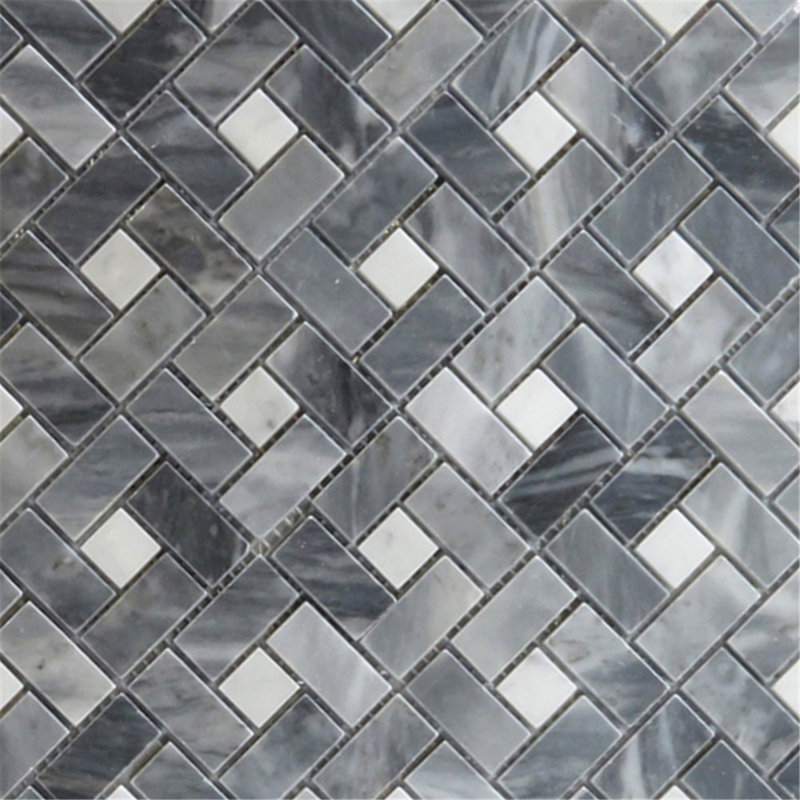 Carreau de mosaïque de mur et de plancher en marbre 12 po x 12 po Bardiglio, Gris foncé