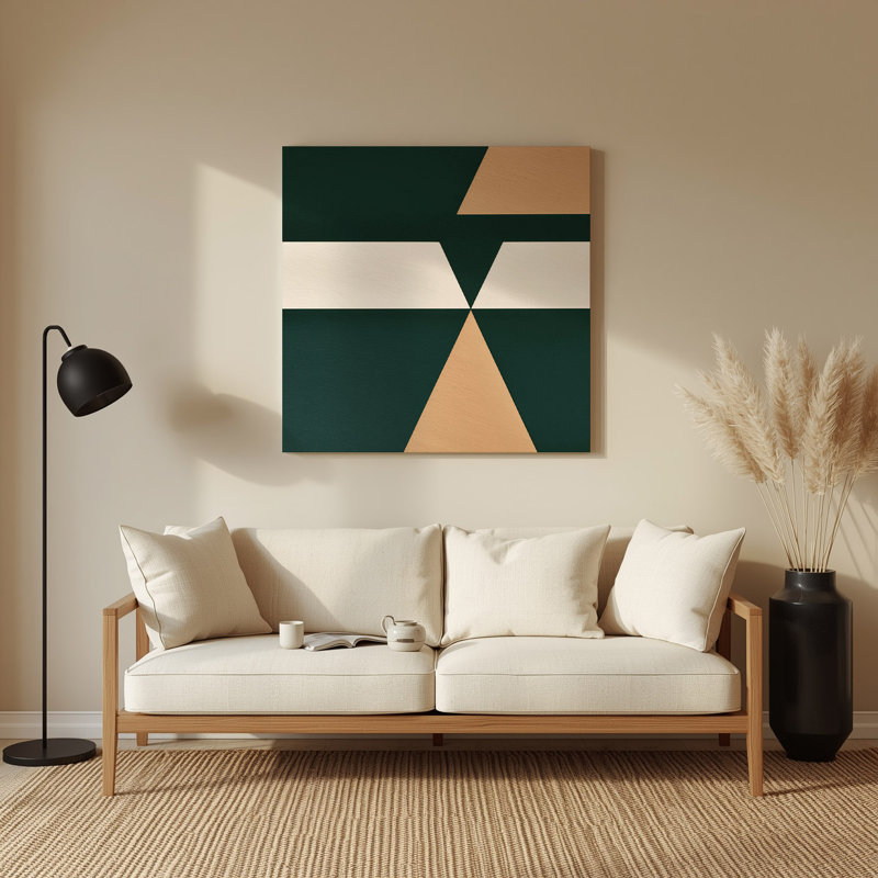 Minimalisme 53, art mural vert en métal, H 12 po x l 12 po