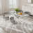 Clear Rectangle Pedestal Dining Set with Weaven Velvet Dininig Chair-1059892349-1059892366-1059892360