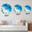 Horloge murale moderne bleue et blanche-55096181