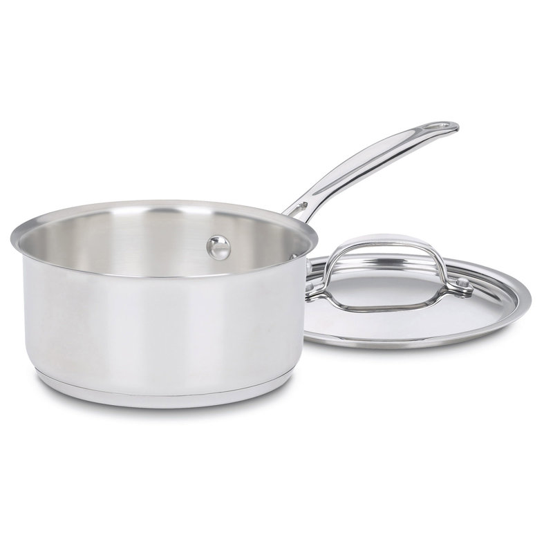 1 Quart Stainless Steel Non-Stick Saucepan with Pour Spout