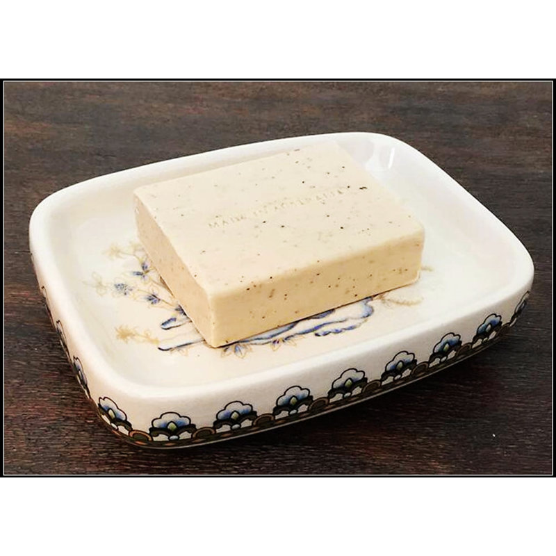 Magnifique porte-savon en céramique à motif de fleurs de ptéris, assiette à bijoux rectangulaire pour salle de bain et décoration intérieure