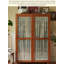 Armoire de rangement à double porte en verre ciré blanc de style français
