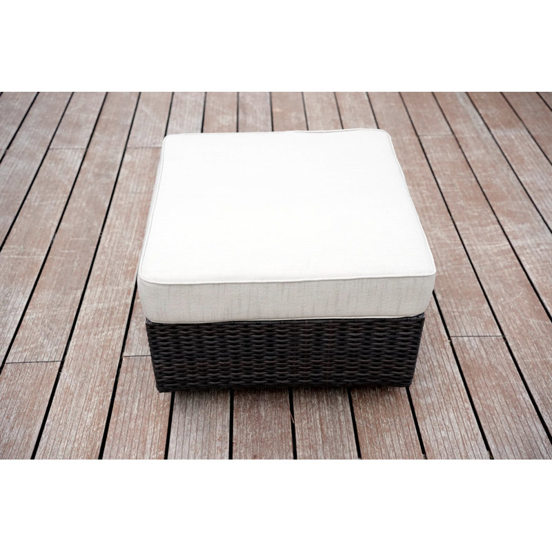 Repose-pieds d'extérieur avec coussin Brooklynrose Ovellette, Brun