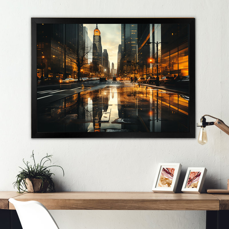 «Skyscrapers Minimalisme», photographie de paysage I sur toile, Cadre simple noir, H 12 po x l 20 po x P 1 po