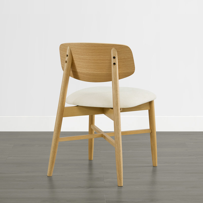 Modern Wood Frame Upholstered Dining Chair, Oak