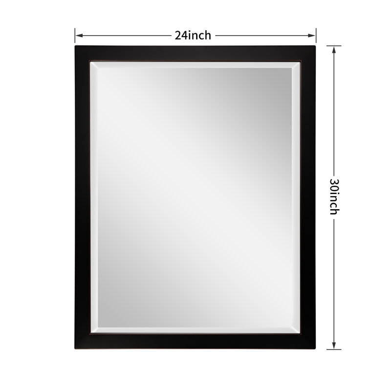 Aniyiah Metal Flat Wall Mirror with Hooks