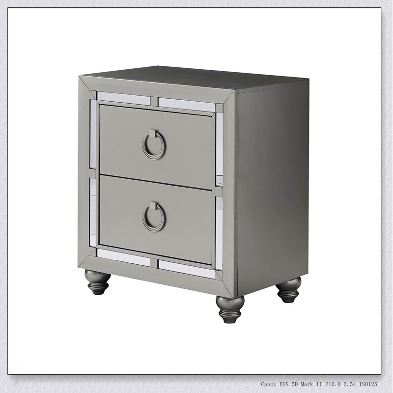 Table de chevet argentée CHLOE GEMSTONE