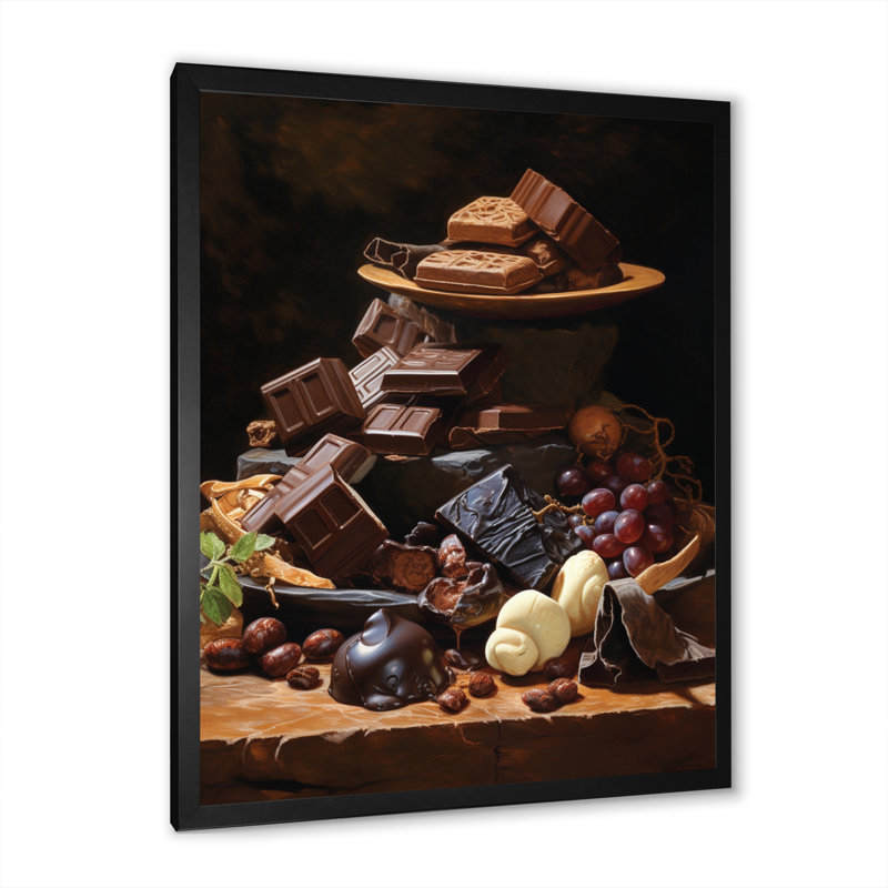 Blanscet Food Chocolate Dreams III, H 44 po x l 34 po x P 1,5 po, Cadre photo noir