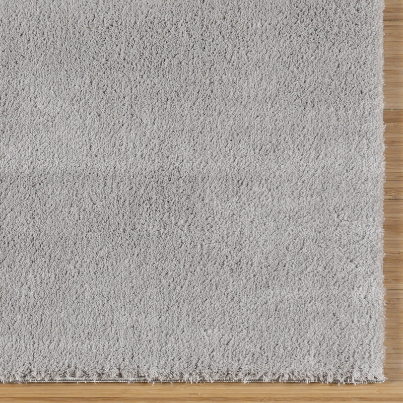 Marrick Tonee Plush Polyester Shag Indoor Area Rug, Solid Silver Gray – Soft Comfort for Living Room & Bedroom - Gray