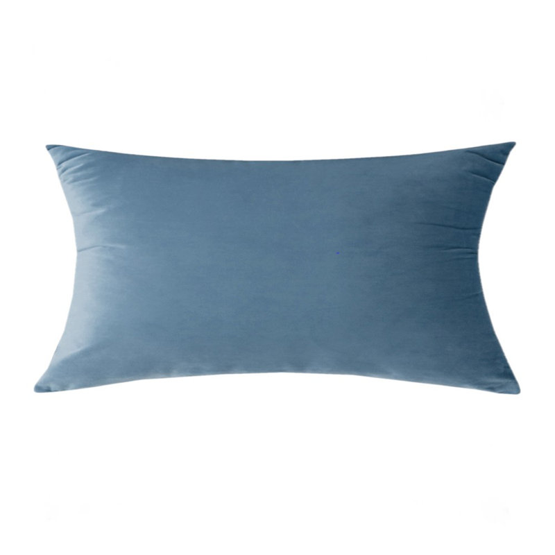 Velvet Reversible Throw Pillow, Water Blue, No