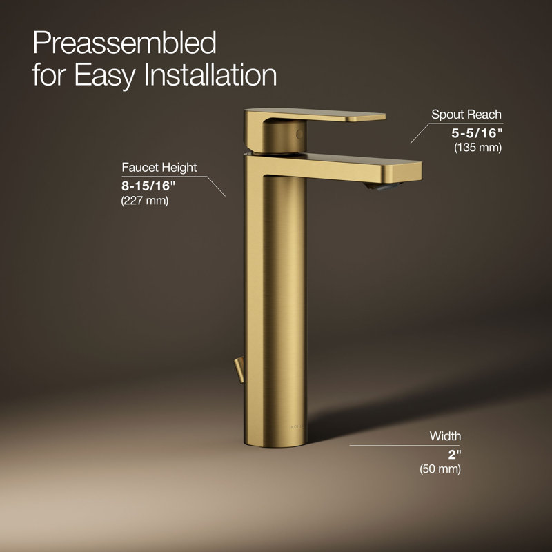Parallel™ Tall Single-Handle Bathroom Sink Faucet, Single-Hole Faucet with Pop-Up Drain, 1.2 GPM, 1