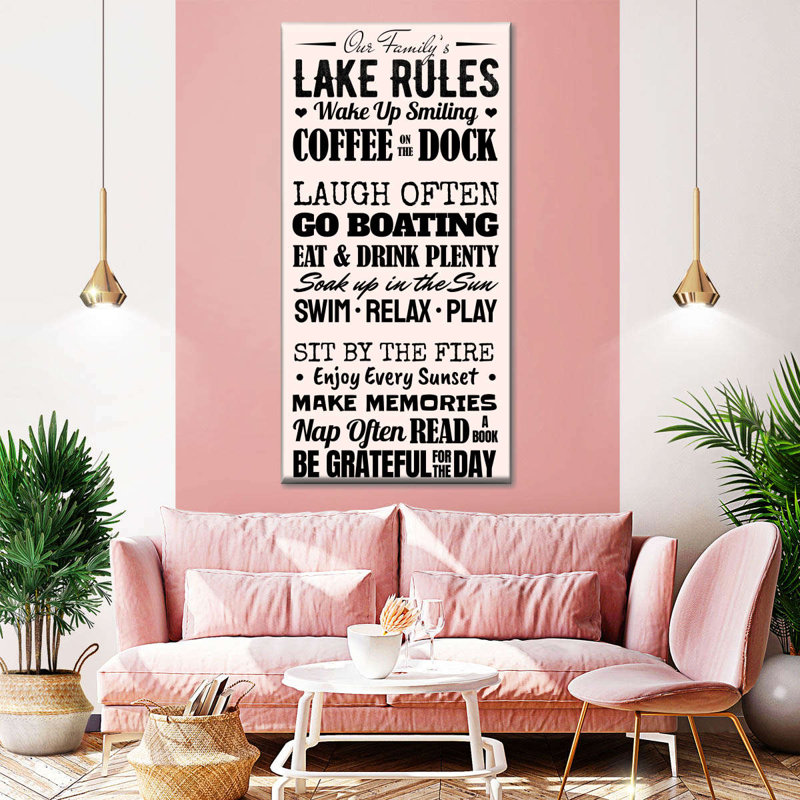 Lake Rules - Impression sur toile tendue, H 54 po x l 27 po x P 1,25 po