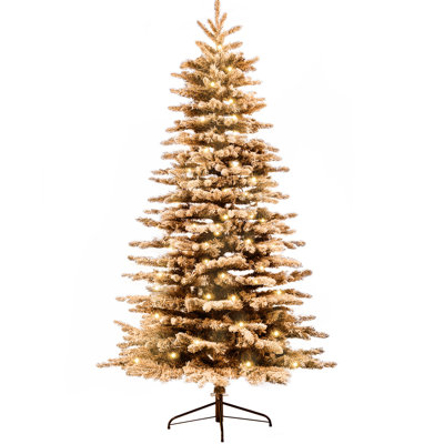 7.5 Ft Christmas Tree With Flocked Branches, 500 Led Lights And Timer For Automated Lighting Control Artificial Appearance, 1264 Branch Tips Joyful Fe