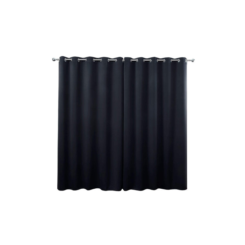 Averii Blackout Sliding Panel Pair, Black, 117 W x 137 D cm