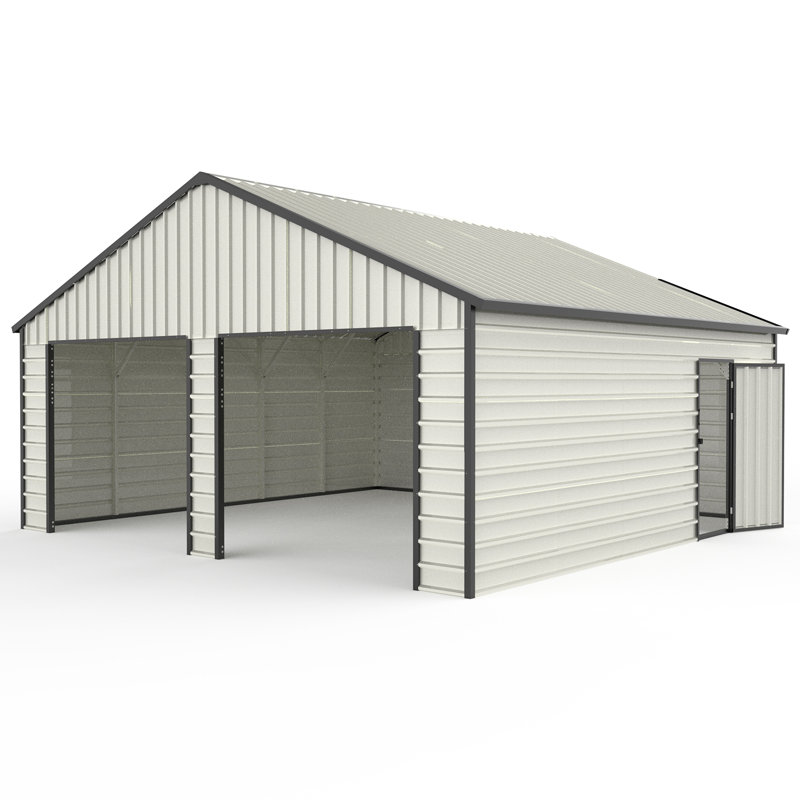 Large Metal Storage Shed Garage Shed, 13 ft. H x 23 ft. W x 22 ft. D