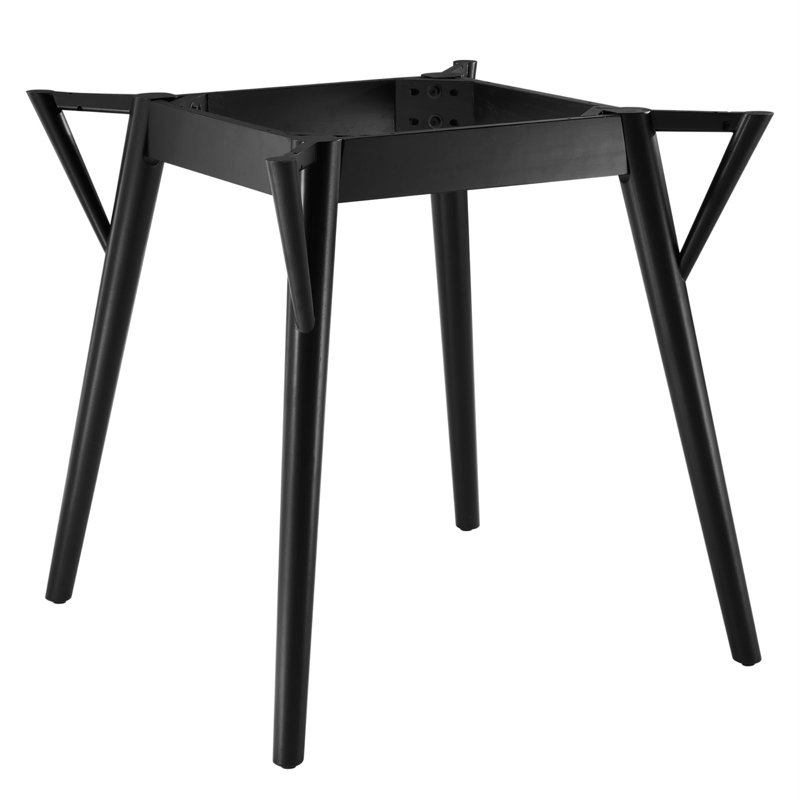 Gallant 50" Round White Marble Dining Table with Black Rubberwood Legs