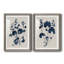Bleu marine et feuilles de lin II - ensemble de 2 reproductions d'art sur papier encadré-1462973637-1462973638